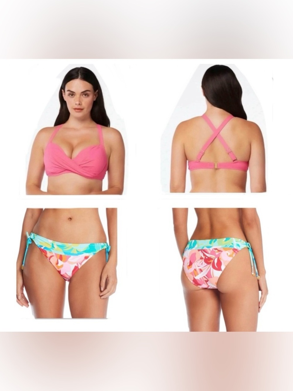Bleu Rod Beattie Bikini Swimsuit Set Top Size 40D Bottom Size 14